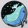 Whale In The Sea Embroidered Iron On Sew On Patch