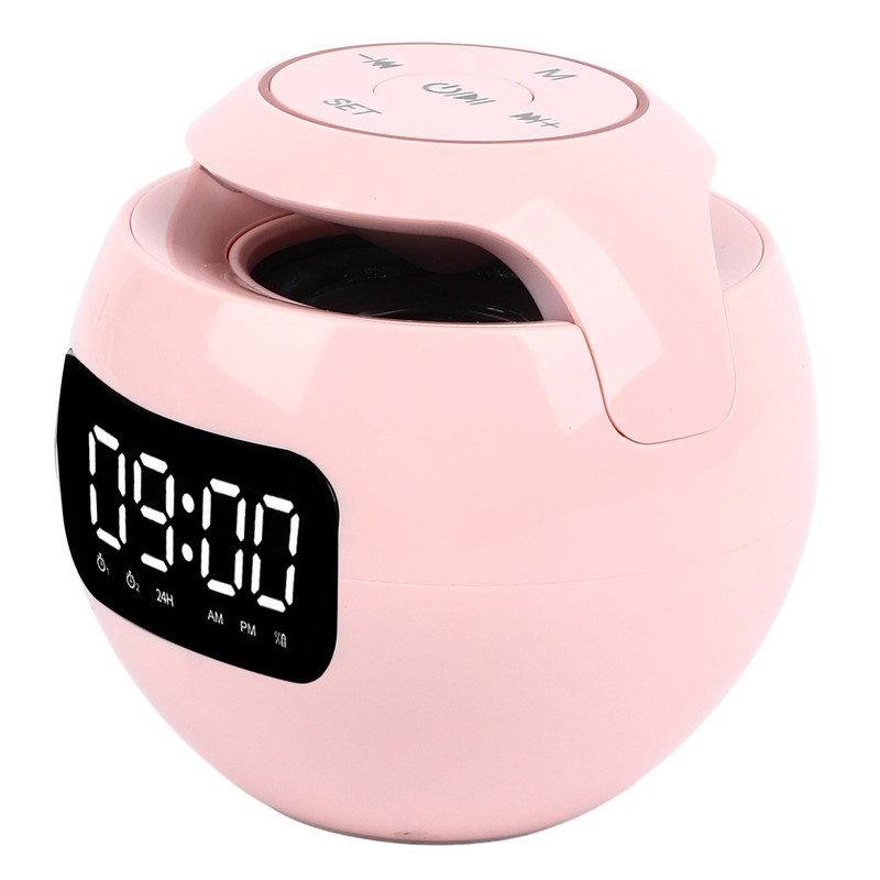 Bluetooth Clock Speaker Round Small Support Memory Card Wireless Alarm