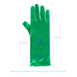 Joy Join Little Girls Princess Gloves For Birthday,Wedding,Holiday,Costume Party(Green)