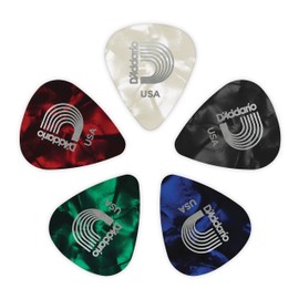 D'Addario Celluloid Guitar Picks - Guitar Accessories - Guitar Picks for Acoustic Guitar, Electric Guitar, Bass Guitar - Natural Feel, Warm Tone - Assorted, Heavy 1mm, 10-pack