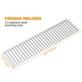 onlyfire Stainless Steel Warming Rack Replacement for Masterbuilt Gravity Series 560 Digital Charcoal Grill and Smoker, Set of 2