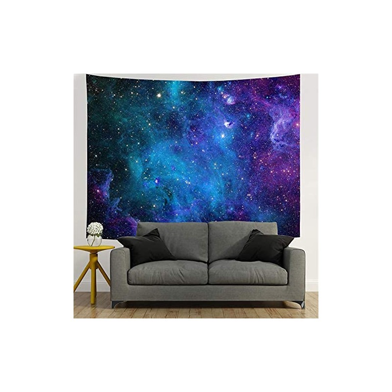 Roveking Bohemian Elephant Tapestry, Blue Galaxy, M/51.2" × 59.1", Living