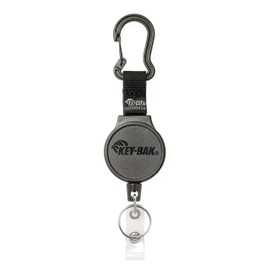 KEY-BAK MID6-Duo Heavy Duty Badge Reel and Keychain That Holds 10 Keys, Carabiner, Black, Medium (0006-0824)