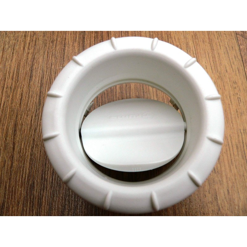 White truma air flow outlet vent with adjustable throttle for