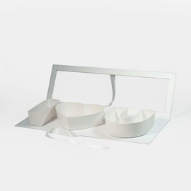 Geoto 6 Pack 17.3 x 6 x 2 inches Pink/Red/White Color Fillable Letter Shaped Gift Box, I Love You I Heart U Alphabet Valentine's Day Box with Clear Lid (White with Window)