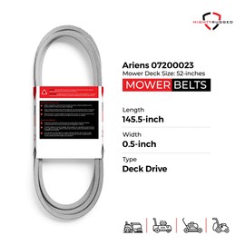 MightyRugged Ariens, Gravely Belt 07200023 Replacement for 52" Deck - Belt Length 145.5" - Heavy-Duty, Durable, Aramid Cord Belt Fits Ariens Zoom, Zoom XL, IKON, Gravely ZT X & ZTXL Series
