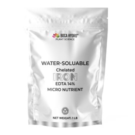 Boca Hydro Chelated Iron EDTA 14% Water Soluble Plant Food for All Plants, Vegetables, Flowers and Trees. (1 Lb)