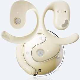 NEW Ultra Bone Conduction Earphones Open Earbuds with Immersive Audio Clear Call, Wireless Bluetooth Ear buds Stable Fit, Robust Bass, Sweat-Proof Sport Open-Ear Headphones with Mic, 48H Playtime