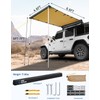 JOYTUTUS Vehicle Awning 4.6'x6.6' Roof Rack Pull-Out Sun Shade UV50+,