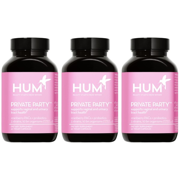 HUM Private Party Pills - Vaginal Probiotics for Womens Ph Balance with Cranberry & Lactobacillus Blend - Daily Women's Vaginal Health Supplement - Promotes Healthy Vaginal Flora (90 Capsules)