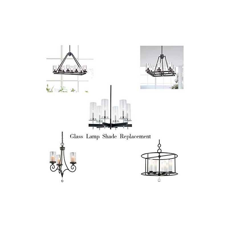 Sunwo Glass Shade Straight Cylinder Glass Lamp Shade Replacement with