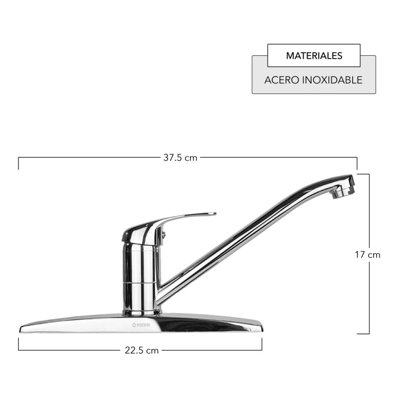 Meer Faucets By Cnx Tarja Con Mezcladora Monomando De Acero