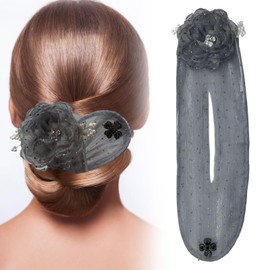 XQMMGO Hair Bun Roller, Pearl Flower Hair Bun Maker, Messy Bun Maker, Magic Hair Bun Maker for Women, Fashionable (Grey)