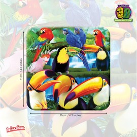 3D LiveLife Cork Coaster - Toucan Paradise from Deluxebase. Drinks Coaster with Lenticular 3D Animal Image. Non-Slip Protective Table Drink Mat for Home Decor and Decorative Accessories.