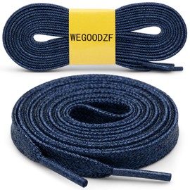 WEGOODZF Flat Glitter Shoe Laces: Metallic Navy Blue Sparkle Shoelaces for Sneakers 39 inch -2Pair