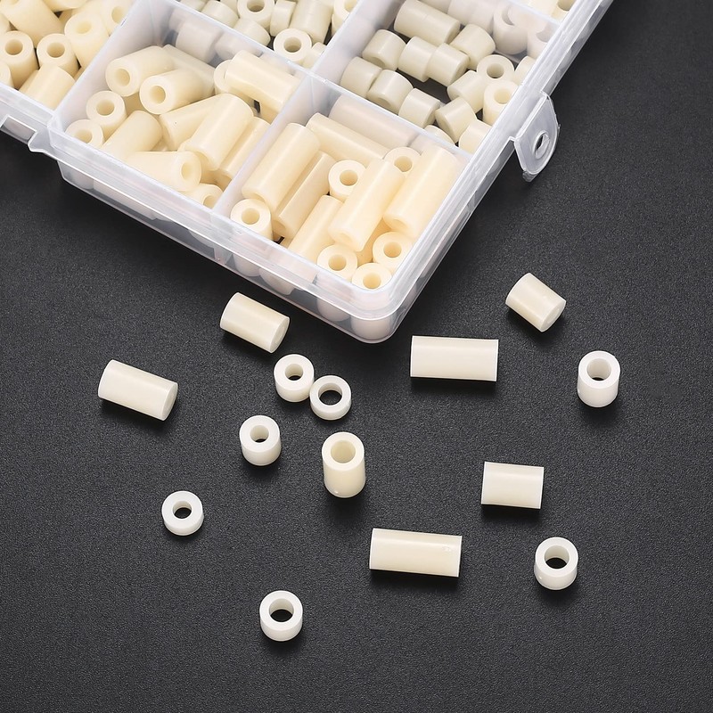 Pack of 320 Round Spacers, Nylon Washers, Plastic Spacer Sleeves,