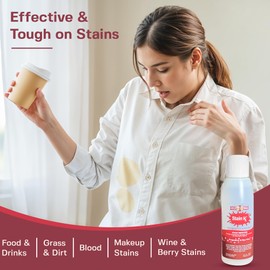 Stain Rx Stain Remover, Effectively Eliminates Stains from Wine, Berries & Blood on Fabrics, Carpets, Upholstery & Jewelry, Dye-Free, Bleach-Free, Made in USA, 2 fl. oz. (6 Pack) with a Flip-Top Cap