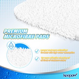 KEEPOW Steam Mop Replacement Pads for Viledas Steam Mop Plus and Viledas Steam Mop, Washable Steam Mop Head Replacement (5 Pack)