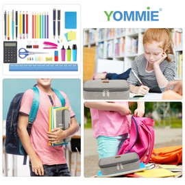 Yommie XXL Pencil Case Oxford Pencil Case with Zip Single Case Pencil Case Organiser for Teenagers Boys Girls, gray, pencil case