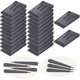 Furniture Wedges 24 Pieces, Plastic Shims for Leveling Tables Chair Fridge Toilet, Flexible Rubber Shims, DIY Furniture Levelers and Table Wedges for Home Restaurant Use, Durable and Stackable, Black