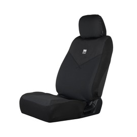 HUK, Universal Low Back Seat Cover-Front Seat Universal Fit, Easy to Install for Cars Truck Van SUV, Icon (Black)
