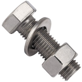 OPIOL QUALITY® Hexagon Bolts M8 x 25 with Nuts and Washers M8 (10 Pieces) Made of Stainless Steel A2 V2A Set DIN 933 / DIN 934 / DIN 125 Threaded Screws Nuts Stainless Steel Screw Set Screws