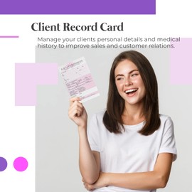 Eyelash Extension Client Record Card - Treatment Consultation Form for Mobile Therapists & Salons A6 Pack of 50 - Portrait