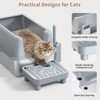 PereHome Enclosed Stainless Steel Cat Litter Box, Extra XL Large