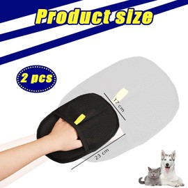 2 PCS Pet Grooming Gloves, Grooming Gloves for Dogs, Dog Grooming Gloves, Static Removal Gloves Pet Hair Reusable Pet Hair Remover Gloves, Versatile Grooming Gloves for Grooming, Deshedding, Washing