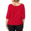 Star Vixen Women's Plus-Size 3/4 Sleeve Peasant Elastic-Hem Keyhole-Tie Top,