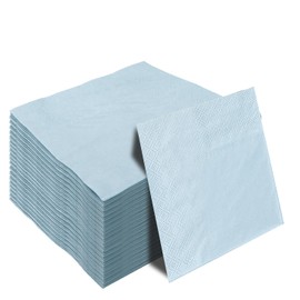 50 Pieces 3-ply Baby Blue Cocktail Napkins Beverage Napkins Dessert Napkins Disposable Paper Napkins for Wedding Birthday Party Paper Dinner Napkins