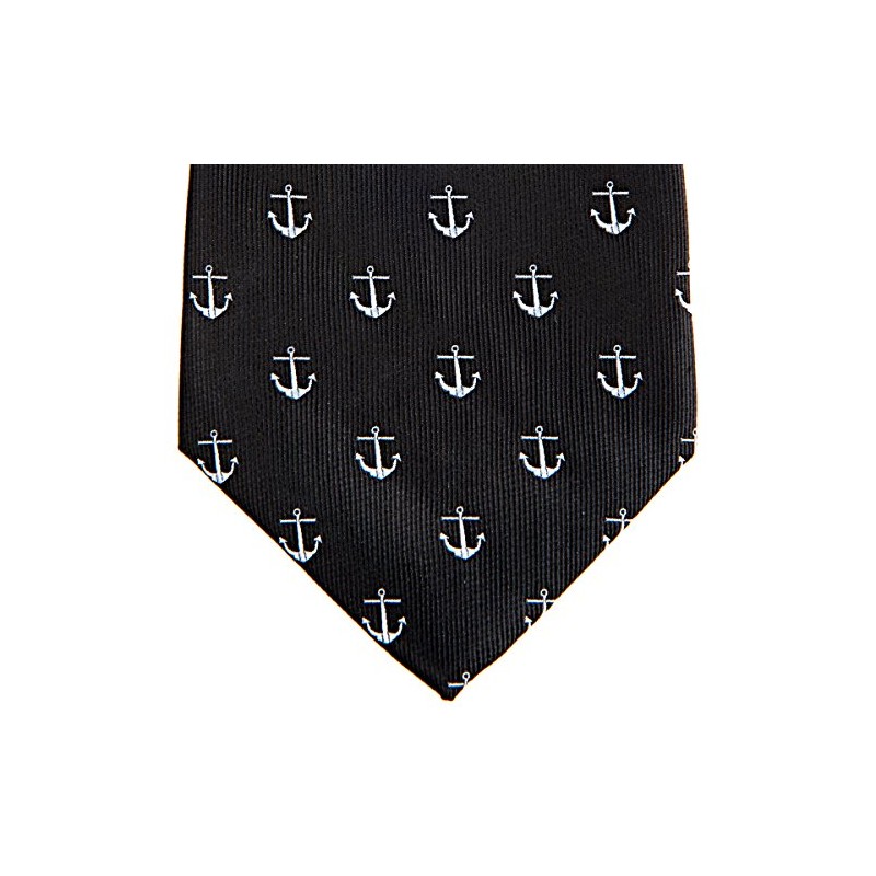 Retreez Classic Anchor Pattern Woven Microfiber 3.15" Men's Tie -