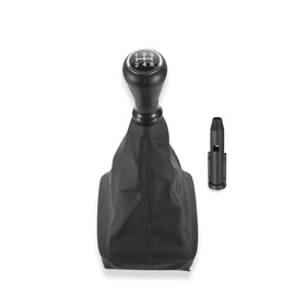 1neiSmartech Gear Shift Knob and Gear Stick Gaiter Set PU Leather Compatible with Peugeot 206 206 Plus 406 - with Plastic Adapter and Frame for Gear Lever