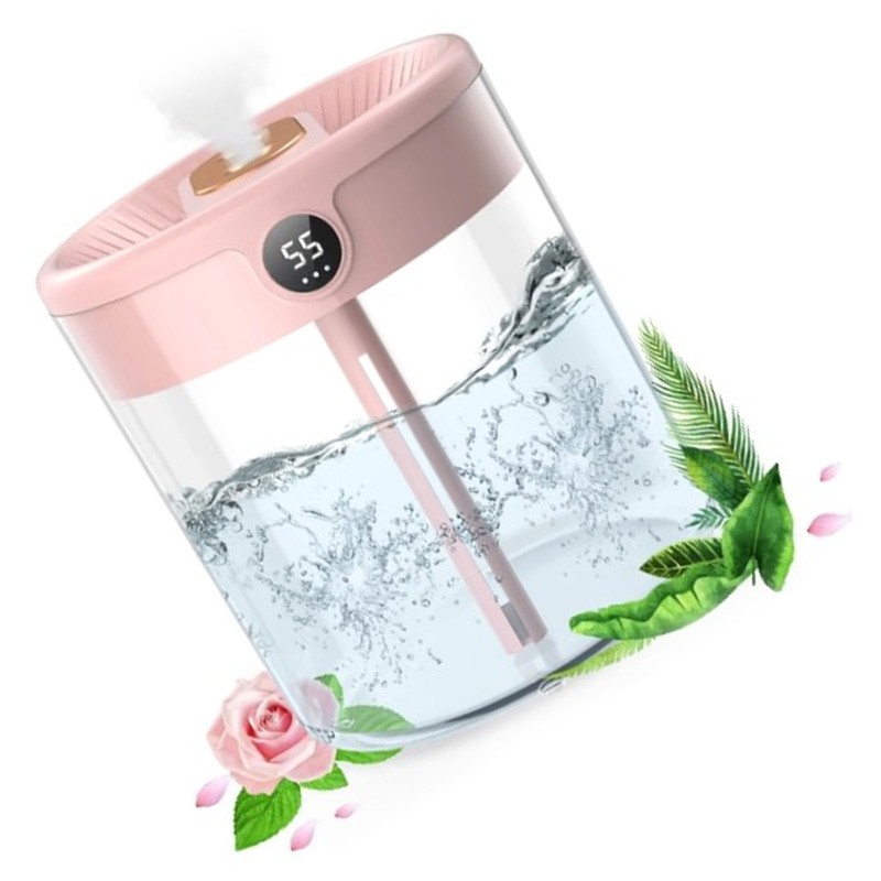 2L Mist Humidifier Pink Mute USB Night Lamp Function Dual