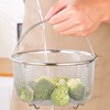 Mesh Steaming Basket Stainless Steel Comfortable Handles Heat Resistant Steaming