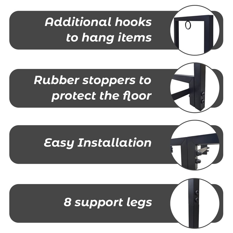 Doppy Firewood Rack Stand,4ft Firewood Rack Outdoor Indoor Firewood Rack