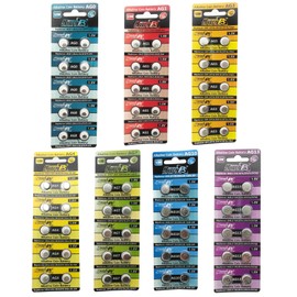 HyperPS (Total 70 pcs) AG0 AG1 AG3 AG4 AG7 AG10 AG13 Alkaline Assorted AG 1.5V Button Cell Battery Single Use Watch Toys Remotes Cameras