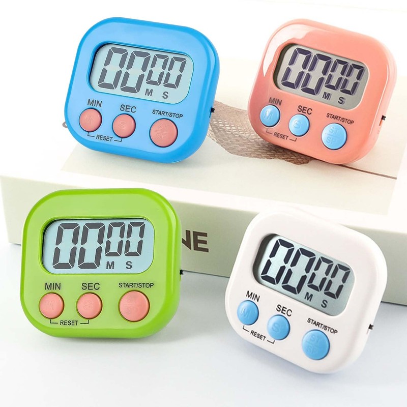 4PCS Digital Timer, Timer Clock Kitchen Timers for Cooking Minute