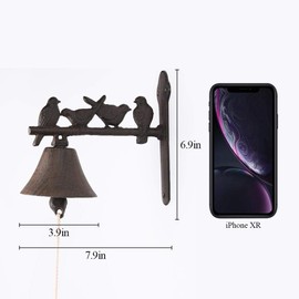 BRASSTAR Rustic Cast Iron Door Bell Four Little Birds Vintage Antique Retro Style Decoration for Outside House Garden TQZDPT31