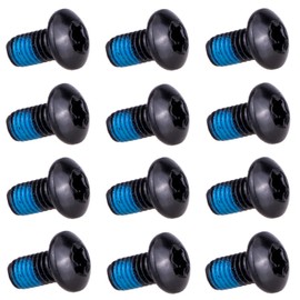 T TAKONE Bicycle Brake Disc Bolts, 12 Pieces M5 x 10mm Anodized Bicycle Disc Brake Bolts, T25 Bicycle Rotor Screw for MTB, Road Bike, Mountain Bike (Black)