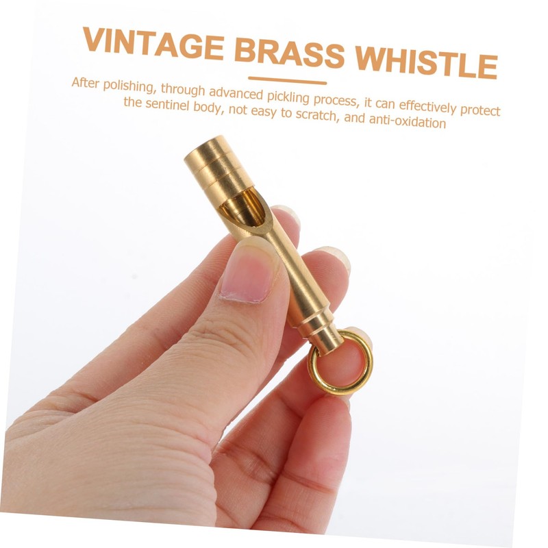 KOMBIUDA 2Pcs Retro Brass Whistle Pendant Survival Whistle for Outdoor