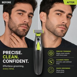 Rechargeable Electric Shaver for Men – Washable Beard & Body Trimmer with 1/3/5 mm Guide Combs for Travel