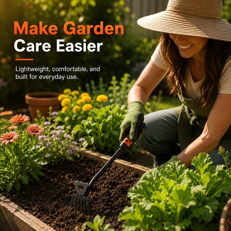 2-in-1 Garden Weeding Tool for Soil Care – Stainless Steel