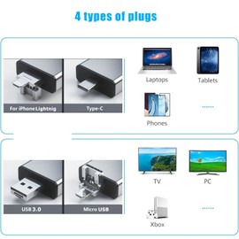 Wowssyo Multifunction OTG Card Reader 7 in 1 Micro SD Card Reader U Type C Memory Card Adapter for Digital Cameras, Smartphones, OTG Tablets, External Converter U Disk, SD, TF
