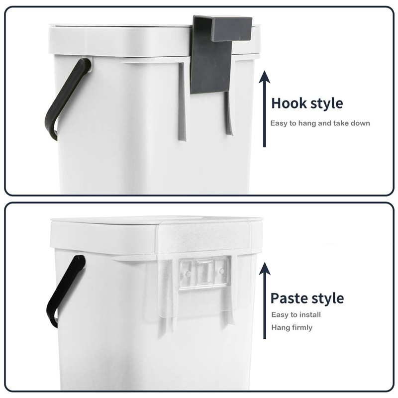 Spesh 2 Pcs (3L+5L) Food Waste Bins Hanging Trash Cans