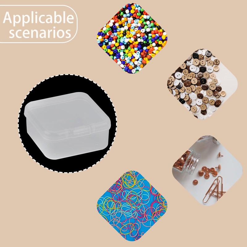 GLADFRESIT 6Pcs Small Plastic Containers With Lids Mini Rectangular Empty