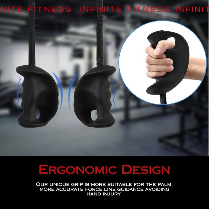 Infinite Fitness Ergonomic Tricep Bicep Rope Cable Attachment, Ticep Pull
