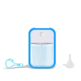Zuhose Mini Refillable Perfume Spray Bottle with Silicone Case Compatible with Touchland Hand Sanitizer Spray (Fit for 1 FL OZ/30 mL Ver), Keychain + Funnel for Power Mist and Glow Mist