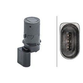 HELLA 6PX 358 141-451 Parking Sensor Straight 3-Pin Plugged Paintable