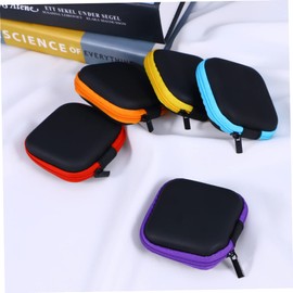 KONTONTY Assorted Eva Headphone Storage Case Mini Portable Earphone Carrying Pouch for Travel Protects USB Cables and Accessories Yellow